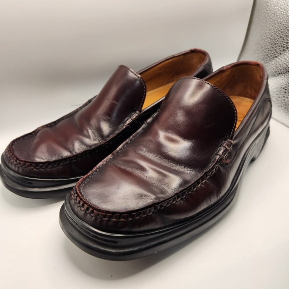 Cole Haan X Nike Air Collab 9.5 Burgundy Loafers Slipon with Nike Air Technology - Picture 3 of 12